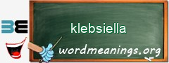 WordMeaning blackboard for klebsiella